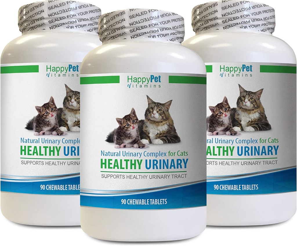 Cat Bladder Supplement - CAT Zdrav urinski kompleks - UTI rešitev - naravna formula - mačka Zdravje sečil - 3 steklenice (270 tablet)
