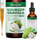 (1 pakiranje) Soursop Graviola Tekoča kapljica z morskim mahom in kurkuma, Soursop Bitters tekočine za podporo celic in regeneracijo, antioksidant in imunski, 2 Fl/Oz