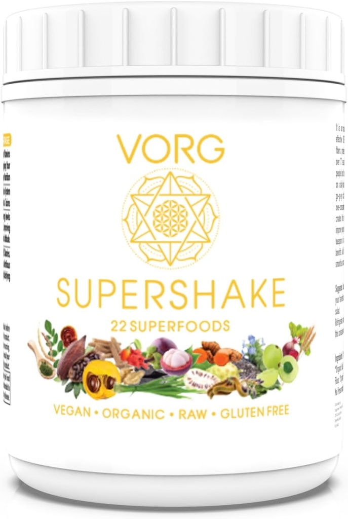 VORG SuperShake - Ultimate Superfood Mix, Nourish z 22 Močne Superfoods. Izboljša lase, kožo, imunski sistem, prebava, in mitohondrijske funkcije – 158 Serving