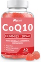 CoQ10 Gumies 200mg, koencim Q10 w/Omega-3, vitamin E za odrasle, Co Q10 dodatek za antioksidant, energija, podpora za možgane