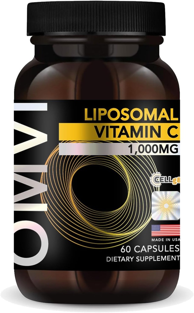 Omvi formule, liposomski vitamin C 1.000mg, visoka absorpcijska askorbinska kislina, antioksidant dodatek, podpira imunski sistem in kolagen ojačevalec, Vegan, Gluten prost, 60 kapsul, 30 Serving, Izdelano v ZDA