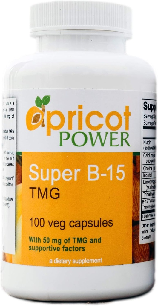 Apricot Power Super B-15 Nestrupena pangamska kislina - Health Kisik Levels & Energy - 100 Veg Caps
