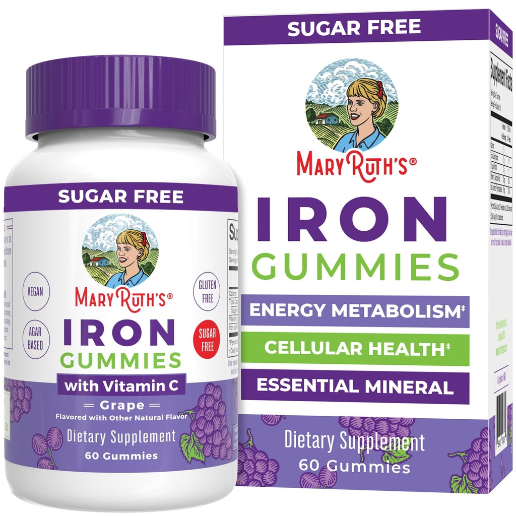 MaryRuth Organics Iron Gummies for 14+ z vitaminom C za absorpcijo 