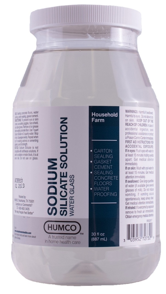 Humco natrijev silikat raztopina 30 oz, vodno steklo.
