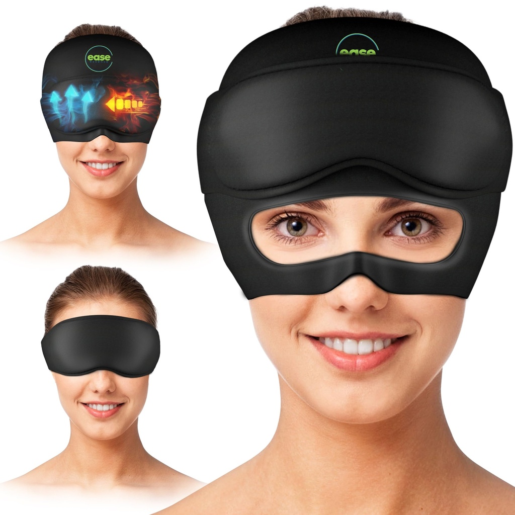 Migrena Relief Cap - 2 v 1 Pomirjujoči glavobol Relief Cap z odstranljivo masko za oči 20% Extra Gel - Glavobol Klobuk za migrene - Hladen led glavo zaviti izdelki za stres, Tension, maček & Puffy oči