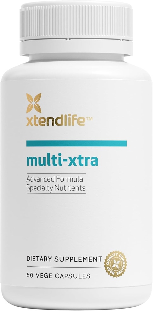 Xtendlife Multi-Xtra Multivitamin za imuno, srce in energijo - 40+ Biorazpoložljivi vitamini, minerali, antioksidanti in zelišča - za moške, ženske in otroke - 30 dnevna oskrba