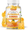 mehki medved Kalijev citrat 1000mg, brez sladkorja Kalijev Gumiji za odrasle Podpora noge Cramps & mišice zdravje visoka moč kalij dodatek Gumies oranžna aroma 60 število
