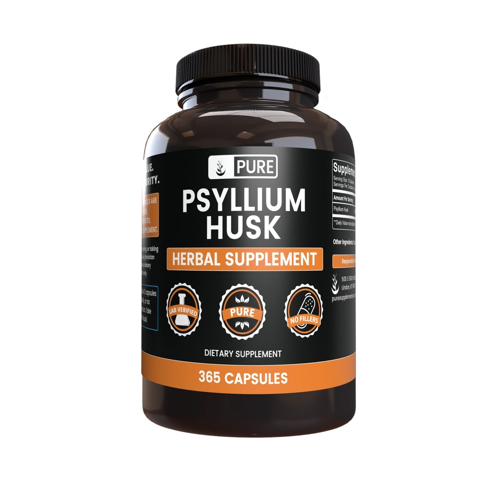 PURE POREKLA SESTAVINE Psillij Husk (365 kapsul) Brez magnezija ali riževih polnil, vedno čista, laboratorij preverjen