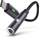 Stouchi USB C do 3.5mm Dongle Adapter, USB C do 3.5mm Slušalka Jack Hi-Fi DAC Združljiv z iPhone 15 Pixel 8 7/6a/6/5, iPad Mini 6, Samsung Galaxy S22/S21/S20 Plus Ultra, opomba 20/10-siva