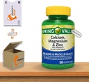 Kalcij Magnezijev cink z vitaminom D3 Kapleti • Zdravje kosti in mišic • Imunska podpora • Prehranska dopolnila • 250 Count by Spring Valley Plus Venancio's Shop Sticker