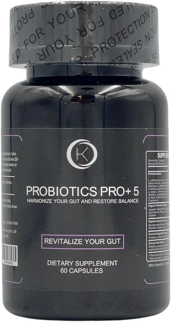 PROBIOTICS PRO + 5 Pearl Probiotic Daily Probiotic za ženske in moške - 60-dnevno oskrbo s prebiotiki Uskladite svoje drobovje in obnovo ravnotežja, Softgel