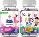 SUNNY SAM Iron Gummies za otroke in odrasle - železovi vitamini z vitaminom C, 10mg na serviranje - Železo žvečljivo sadje Gummi za Imunsko podporo proizvodnje rdečih krvnih celic