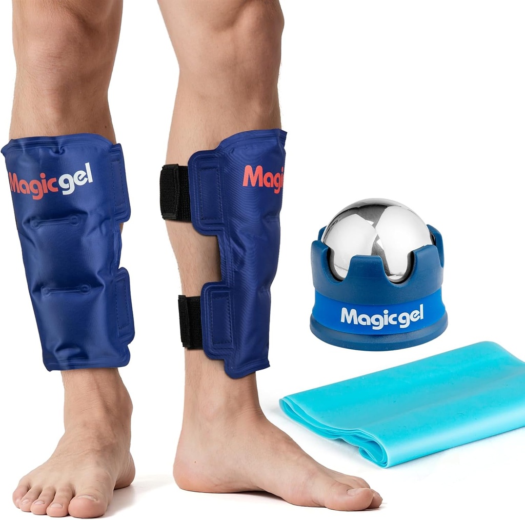 Shin Splint Relief: Hot & Cold Packs, Cryoball & Stretch Bands za Shin Splints 
