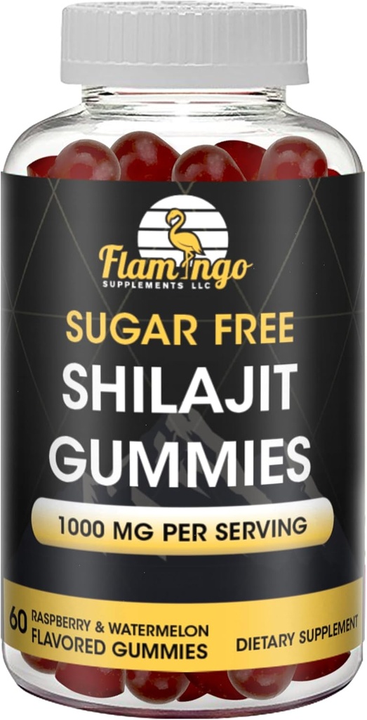 Sugar Free Shilajit Gummies (1000mg Serving)- Naravni Himalajski organska fulvična kislina Shilajit dodatek za moške in ženske -60 Gummy Chews