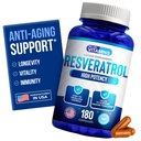Mi všeč vitamini Resveratrol 1000mg na Serving - 180 Enostaven za pogoltniti Veggie kapsule - naravni Resveratrol dodatek 1000mg - Antioksidant dodatek pomaga podporo proti staranju in imunskega sistema