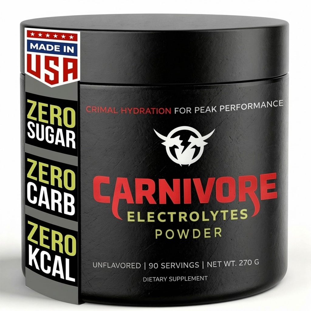 Premium Hydration Powder for Carnivore Diet - Uravnotežena elektrolitska podpora, Zero Carb, Keto Prijazno - dodatek za optimalno energijo in regeneracijo - 90 Serving (nearomatizirana)