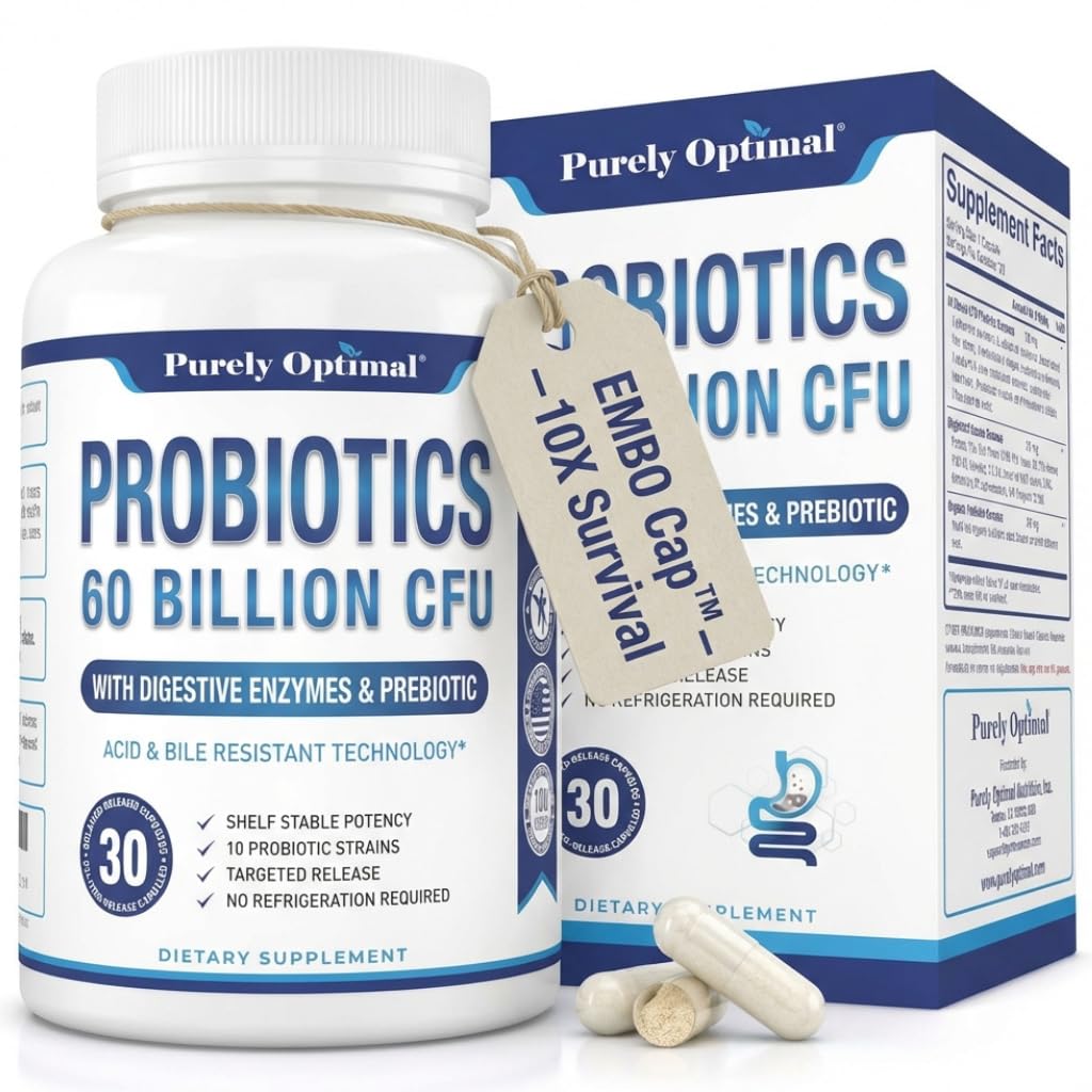 Čisto optimal Premium probiotiki 60 milijard CFU w/organski prebiotiki in prebavne encime