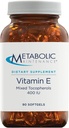 Metabolični vzdrževalni vitamin E kompleks (mešani tokoferoli) 400 i.e. z D-Alpha D-Beta D-Gamma + D-Delpha dodatek - kardiovaskularna + antioksidantna podpora (90 kapsul)