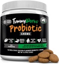 TummyWorks Probiotic 120 Mehki žveči za pse vse starosti - podpira prebavno zdravje, lajšanje driske, zaprtje, Dobro za srbenje, alergije, Kvas okužbe. Dodane prebavne encime, Made in ZDA