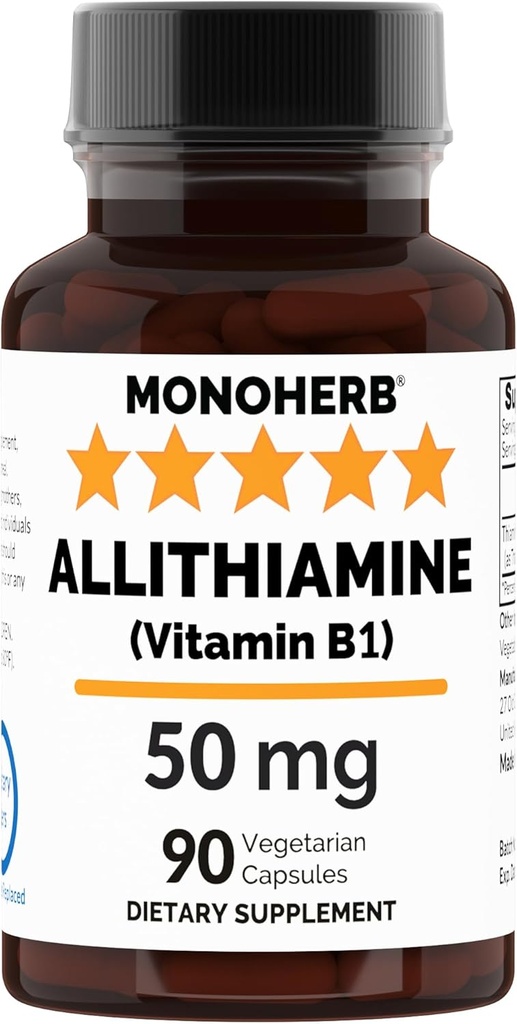 MONOHERB allithiamin vitamin B1 50 mg na kapsulo - 90 vegetarijanskih kapsul