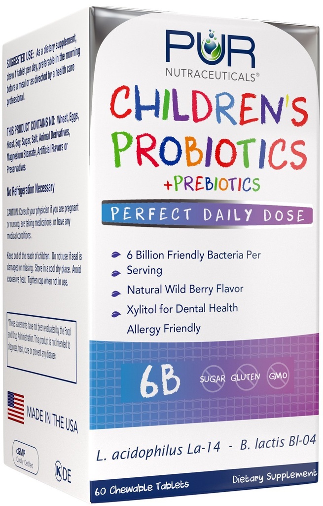 Otroški probiotiki + prebiotiki * 6 milijard CFU/serving * 60 žvečljive tablete * 2 mesec dobava * s prebiotiki Sunfiber® & FOS za 10X Več učinkovitosti * 100% Vse naravne * Izdelano v ZDA