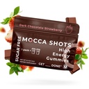 SGC Najvišja koncentracija 100mg kofein na Gummy, 2 Gummies na paket, 6-Pack Mocca Shots Sugar-free Jagoda Rastlina-Based nootropic Instant Energy z Ginkgo biloba, Theobromin.