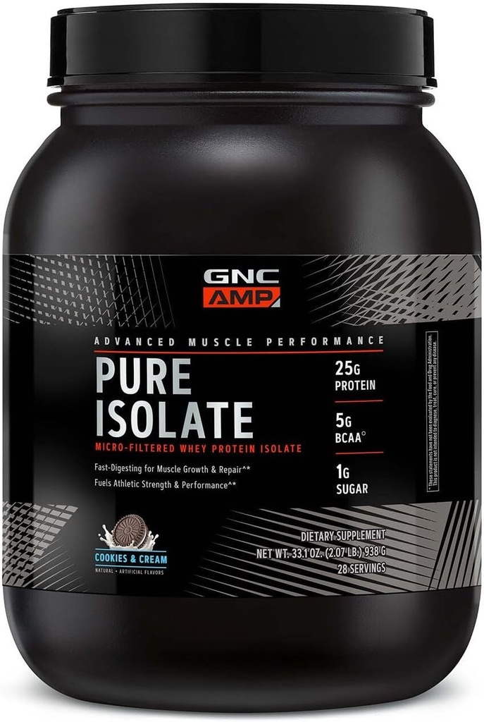 GNC AMP Čisti izolat sirotkinih beljakovin - Piškotki in krema (28 strežnic)