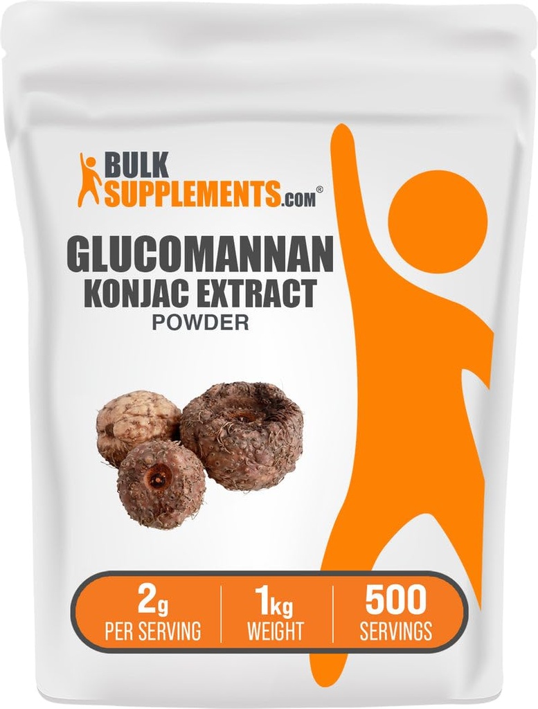 BulkSupplements.com Glucomannan Powder - iz Konjac Root Extract Powder, Glucomannan Dodatki - Gluten Free, 2g na Serving, 1kg (2,2 lbs) (Pack of 1)