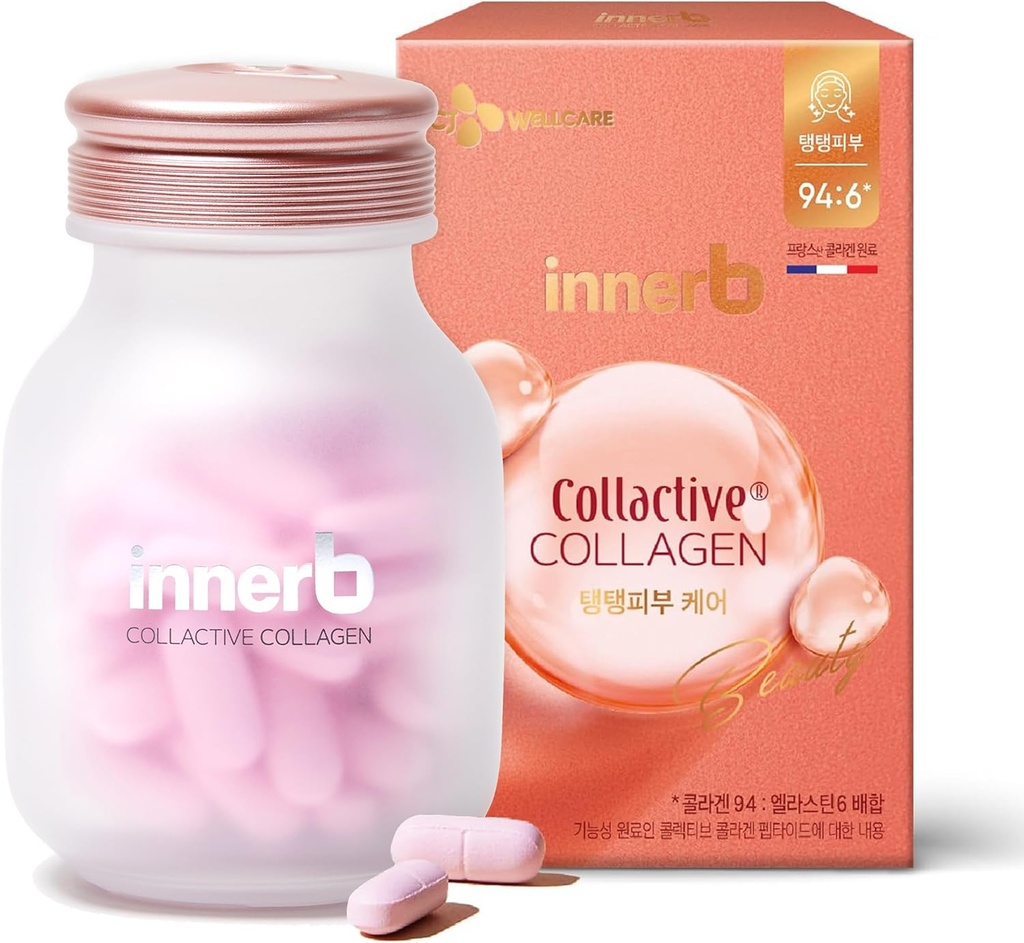 CJwellcare Innerb Glow Kapsule Collagen (28 Serving, 4 tedne) - Firm Skin Elasticity, Premium Korean Skin Care Supplement. Elastin, vitamin C.