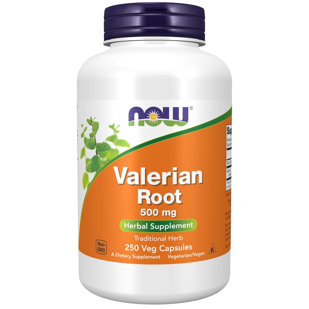 NOW Foods Supplements, Valerian Root (Valeriana officinalis) 500 mg, Zeliščni dodatek, 250 Veg kapsule