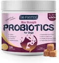 Probiotiki za pse - Probiotiki za pregestivno zdravje, prebiotiki, pregestivne encime za pse z bučo, omega-3, podporno drobovje, imuno, diareja, 120 mehkih žvečil