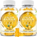 Kalcijev magnezijev cink Gumiji z vitaminom D3, brez sladkorja kalcijevi gumiji za ženske, visoka jakost magnezij za kosti in mišice in imuno zdravje, Ananasov okus - 120 Count