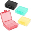 4 Pcs majhne tablete Box, potovalne tablete Organizator srčkan dokaz Žepna tableta Primer Mini Portable Medicine Vitamin Box Počisti plastike shranjevanje Mini kontejnerji za potovanja vitamin ribje olje dopolnila