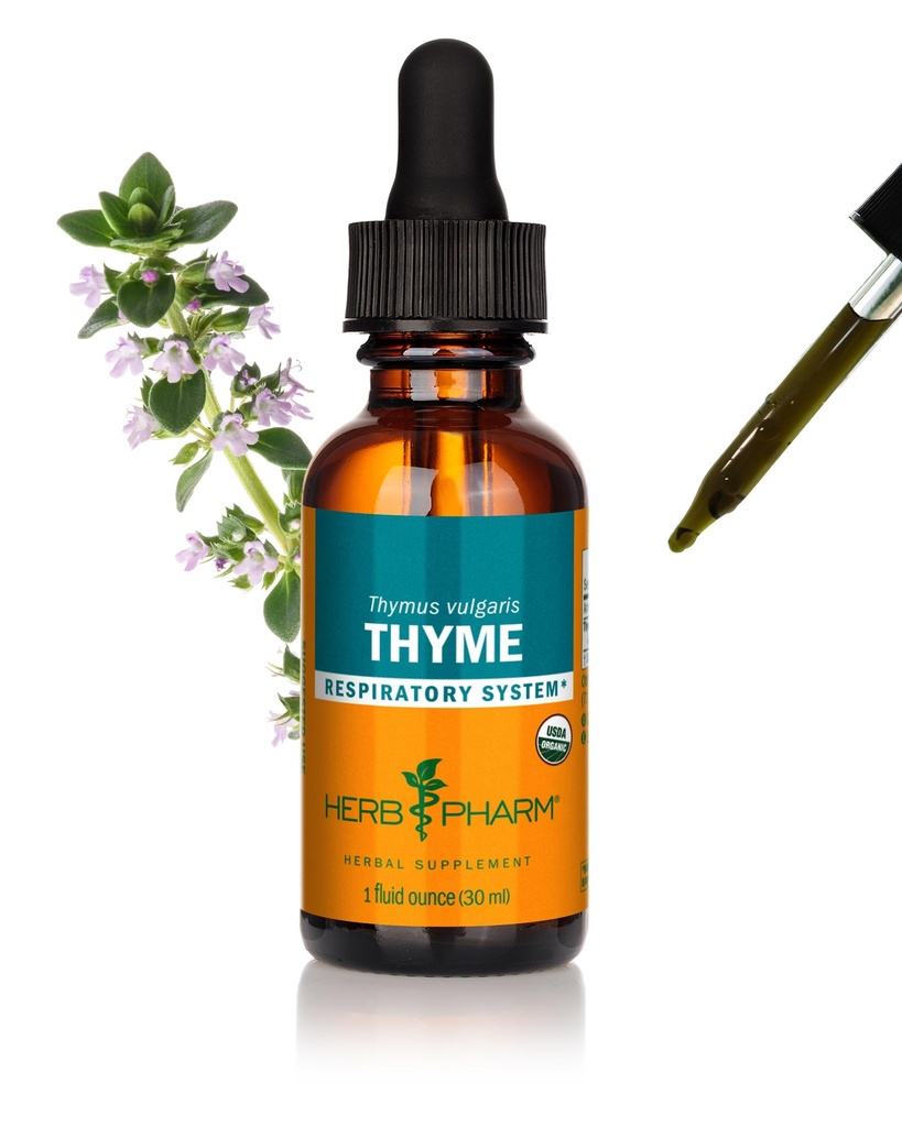Herb Pharm Certified Organic Thyme Tekoči ekstrakt za podporo dihalnega sistema - 1 Ounce (DTHYME01)