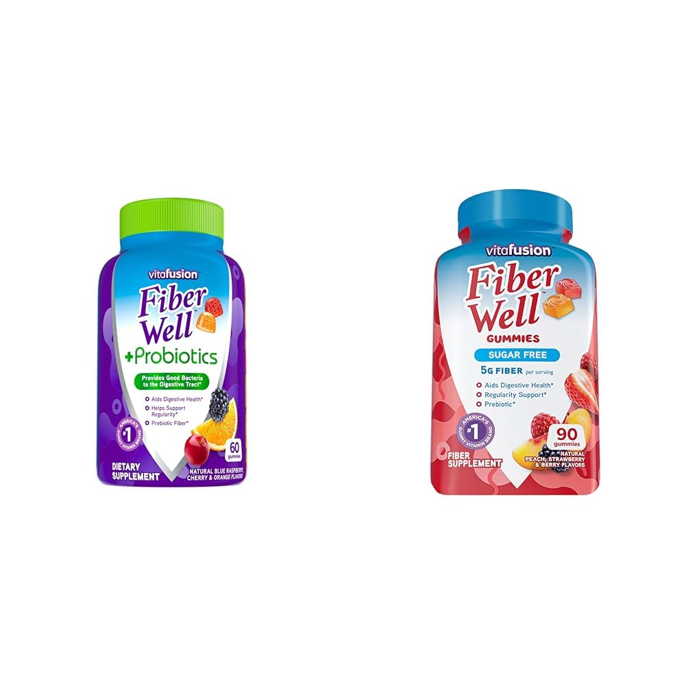 Vitafusion Fiber Well + Probiotiki Gumiji za odrasle, 60 Count Sugar Free Fiber Gumies, 90 Count