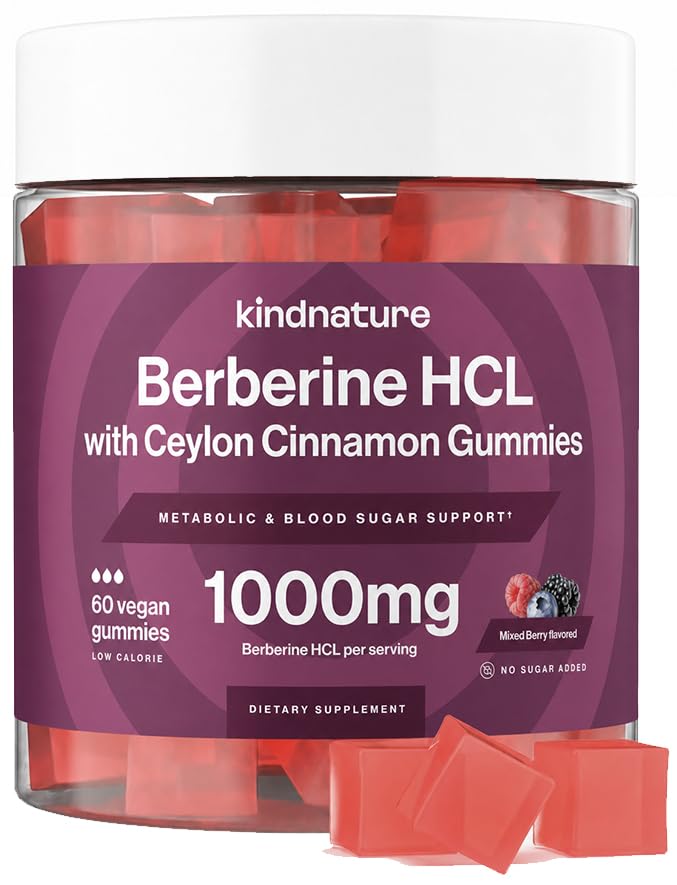 vrsta Berberine Gummies 1000mg s Ceylon Cinnamon & Resveratrol – Sugar-free Vegan dodatek za podporo krvnega sladkorja, Presnova, Cravings Wellness – Non-GMO, Gluten-free