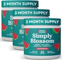 Preprosto Blossom Nutrition Daily Greens & Superfood Powder + kolagen + probiotiki za žensko prebavno zdravje in napihnjenost. Pomoč vaše zdravje Bloom - 3 Mesec dobave - lubenica