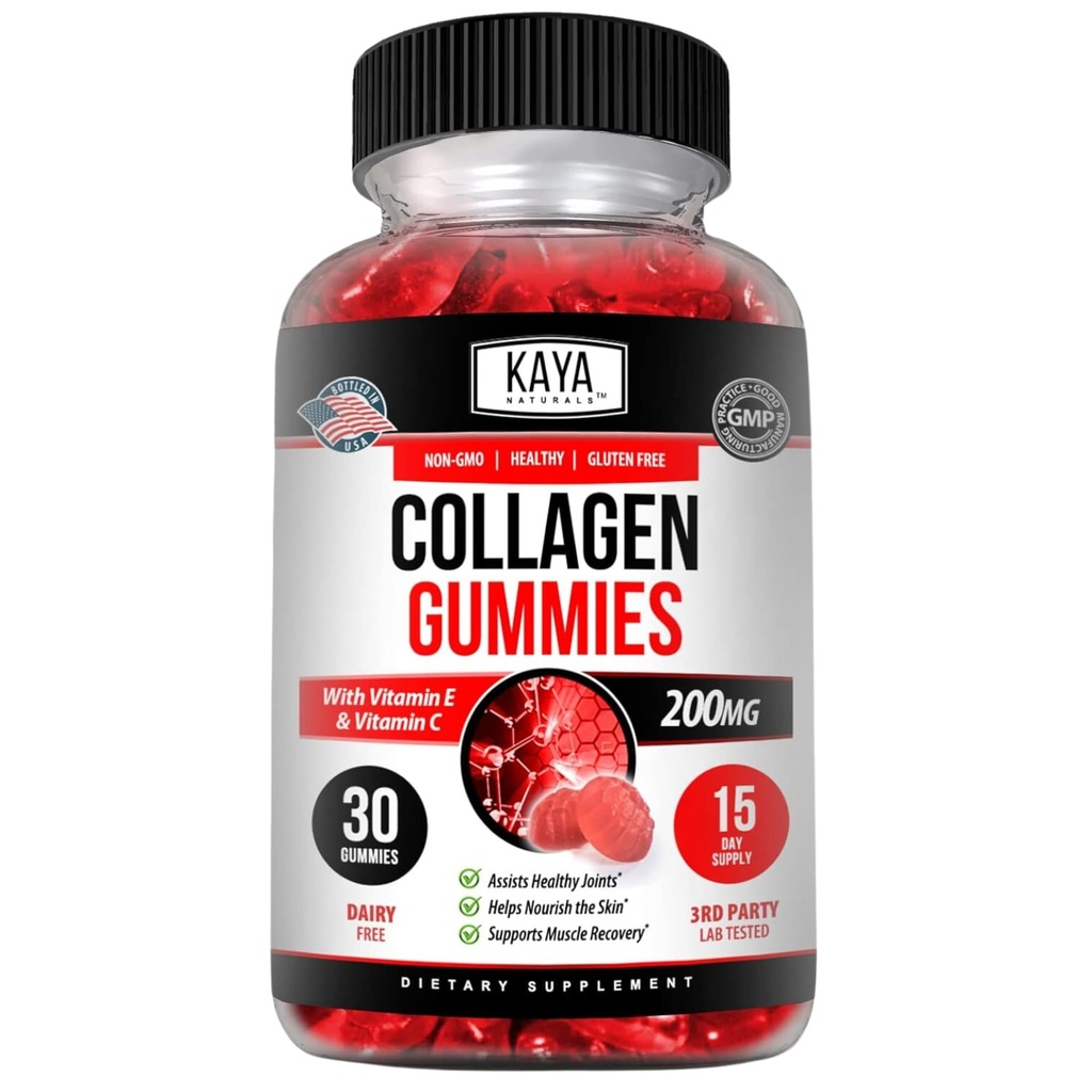 Kaya Naturals Colagen Gumies za moške in ženske dodatek 