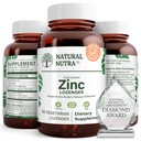 Naravni Nutra cink Lozenges z vitaminom C, limonina aroma, podpora Imunsko, živčni sistem in kost moč, utrjen z bioflavonoidi in čebelje propolis, podjezično cinkov glukonat, 60 vegetarijanec
