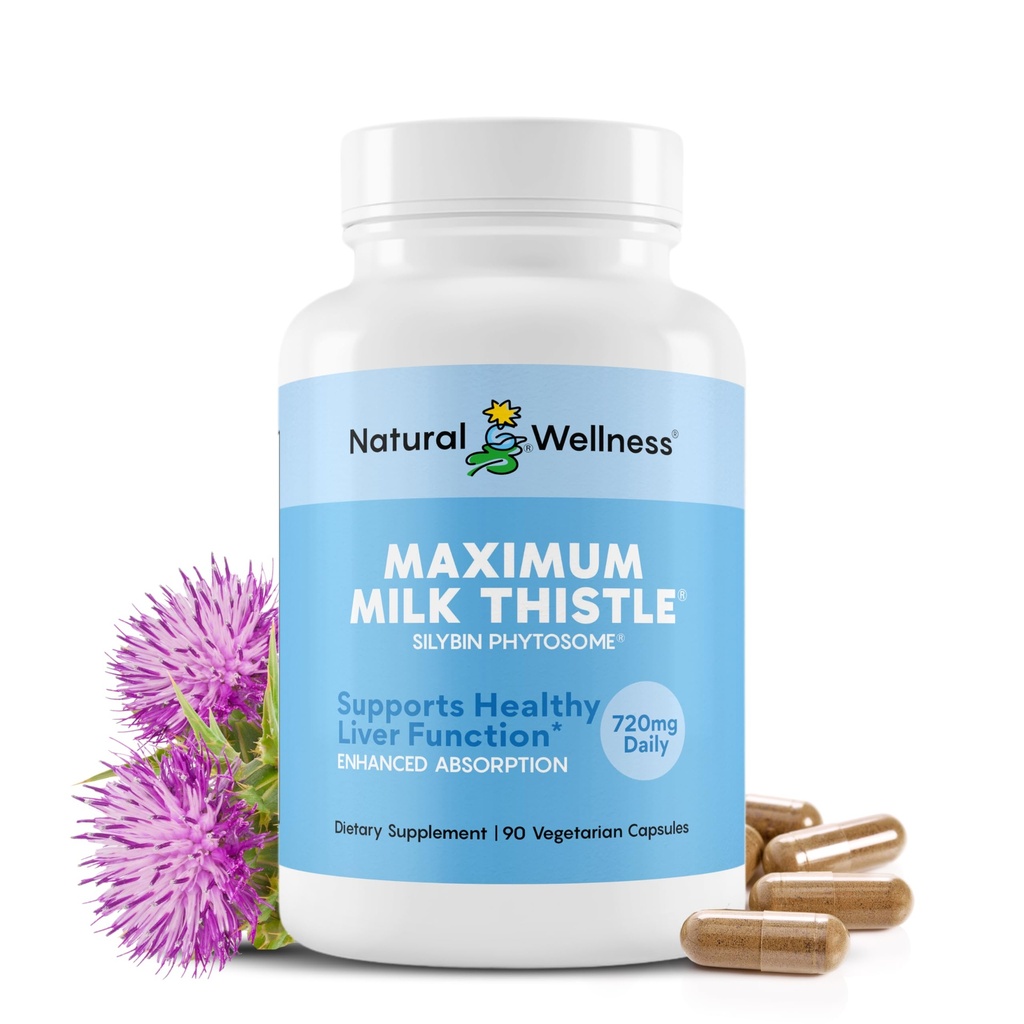 Maksimalni dodatek za mleko za podporo jeter – 720mg Silybin Phytosome (10X Absorpcija) – Jetrna čistila Detox in popravila, Enzyme Health – Vegan, Non-GMO, Gluten Free – 90 kapsul (30-dnevno oskrbo)