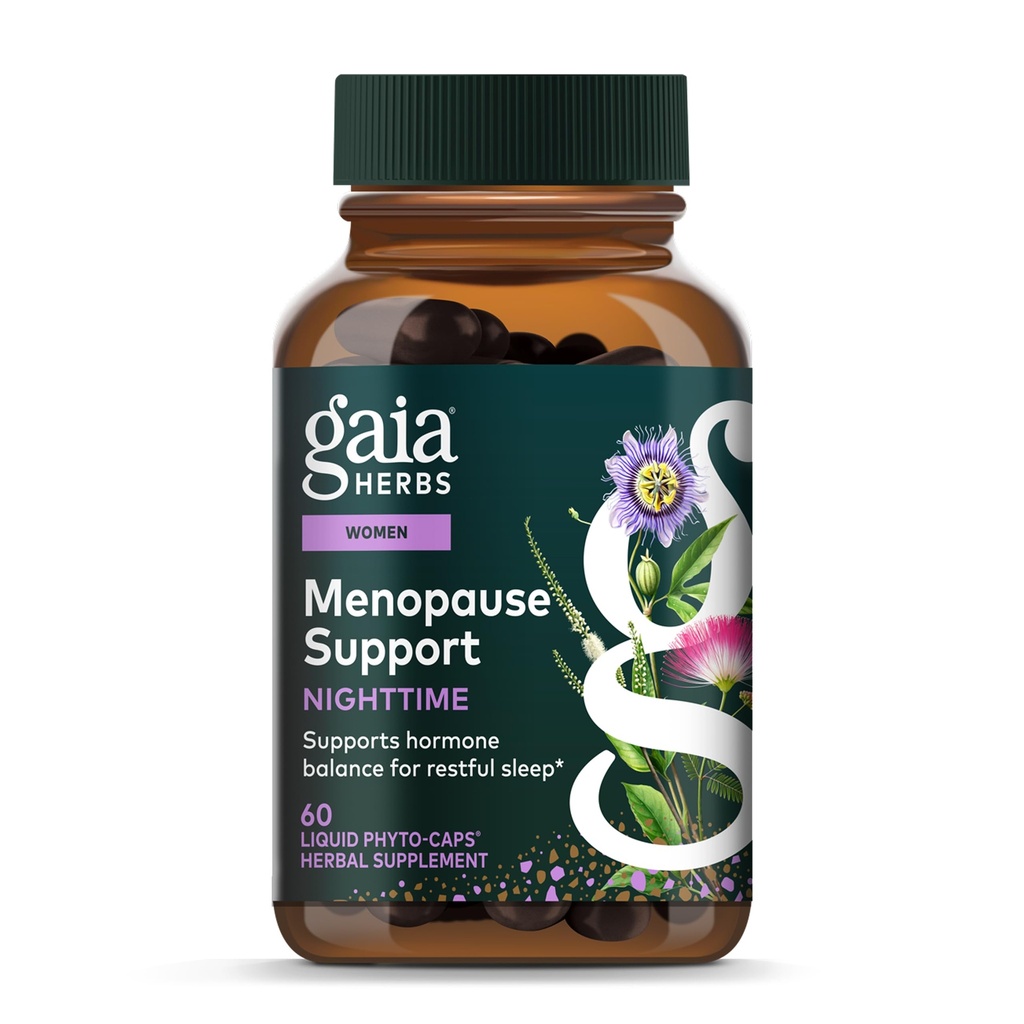Gaia Herbs nočna tolažba - Menopause dodatek za ženske - s črno Cohosh, Mimosa, Passionflower & St. John's Wort - 60 Vegan tekoče Phyto-Caps (30 strežajev)