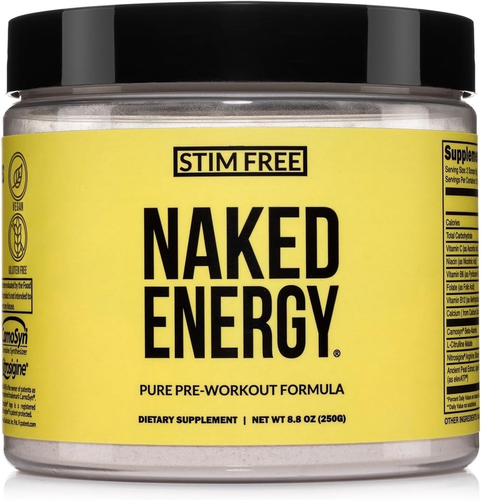 NAKED Energija – Za moške in ženske, veganske, brez umetnih sladil, barv ali arom – 50 postrežb