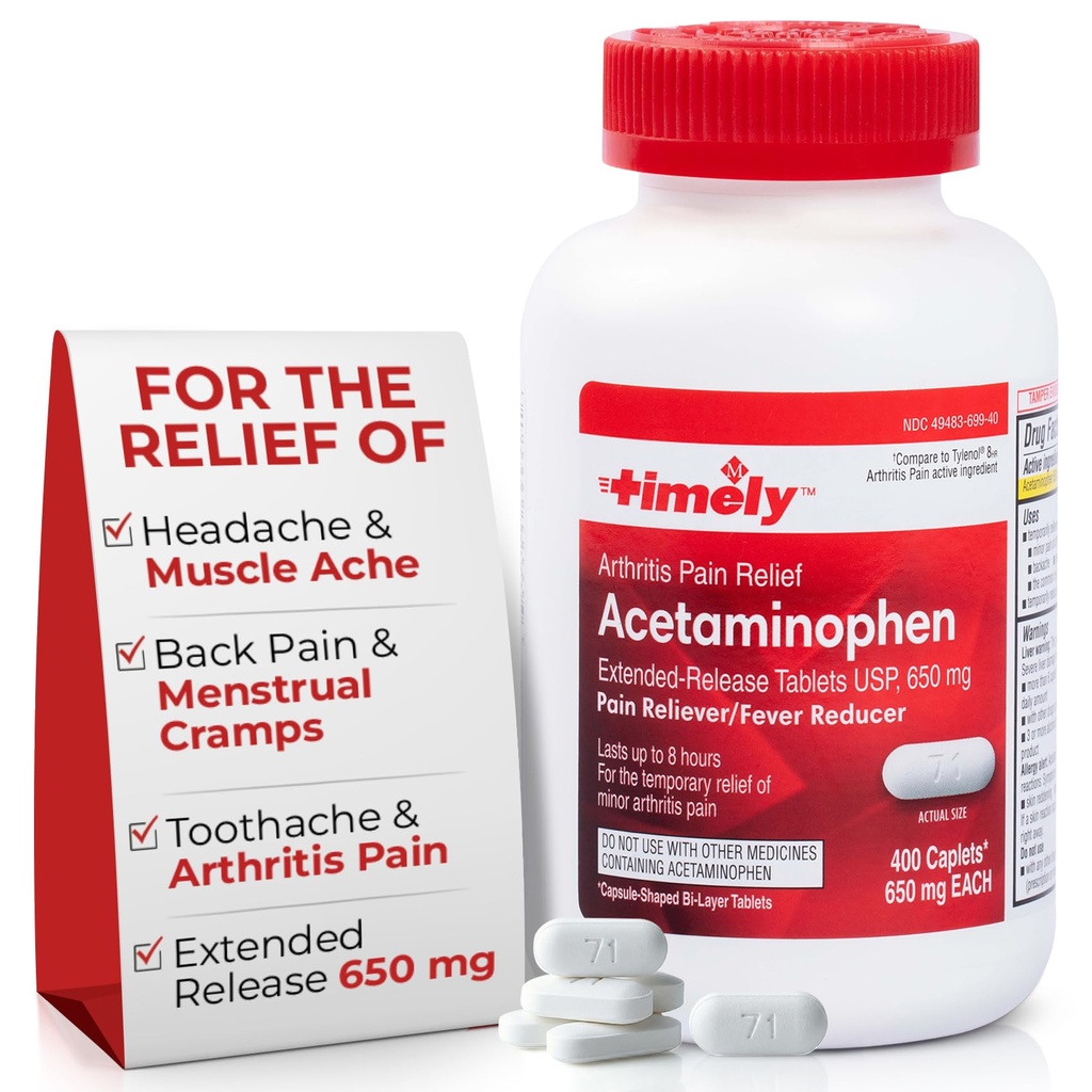 Time-CAP LABS, INC. pravočasno acetataminofen 650 MG - 400 Kapleti - podaljšano sproščanje - skupno lajšanje bolečine, bolečine Reliever & Artritis bolečine