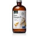 Naravna sila Pure Omega 3 - Tekoče ribje olje - okusna limonina torta aroma - Merkur Free, Wild Catched, Lab Tested - 1,326 mg Triglicerid EPA, DHA, & DPA - 16 Oz steklenica