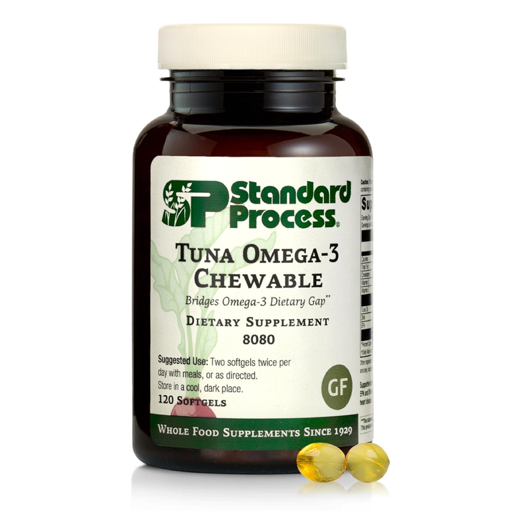 Standardni postopek Tuna Omega-3 Žvečljiva - ribje olje dodatek z DHA - Omega-3 dodatek za podporo zdravje možganov in oči - Odličen vir antioksidantov - Gluten-free & Non-Dury - 120 Softgels