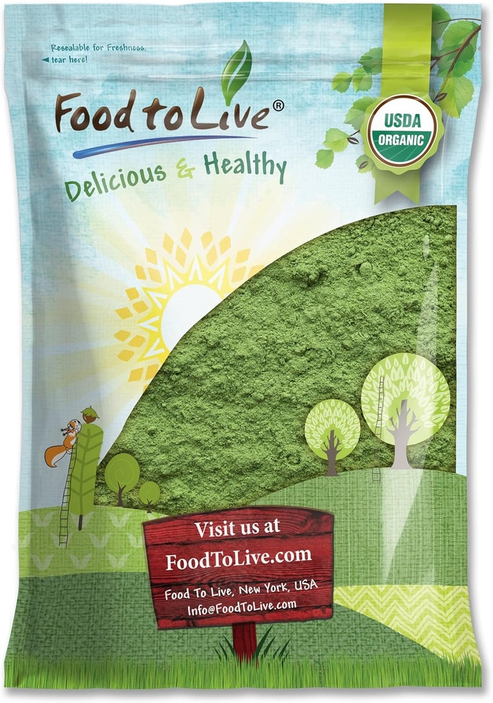 Organic SuperGreens Powder Mešanica, 6 Pounds – Mešani kal, Moringa, Spirulina, Wheatgrass Powders. Ne-GMO, Pure, Vegan, Bulk. Bogat z antioksidanti, klorofil. Odlično za sokove, napitke, peko.