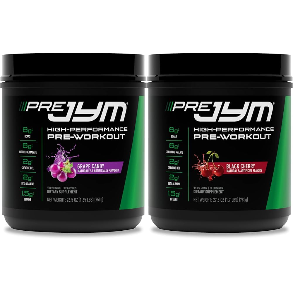 Pre JYM Grozdne sladkarije Pred vadbo Powder 30 Serving & Črna Cherry Flavor 30 Strežniški paket