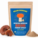 Malama Organic Reishi goba v prahu, Čisti sadni ekstrakt telesa, Adaptogena Superfood za imuno podporo in dobro počutje, 100 Serving