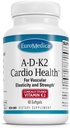 EuroMedica A•D•K2 Cardio Health - Cardio Health & Vaskularna elastičnost in moč Podpora - Kardiovaskularna podpora dodatek z vitamini A & D3 - Aids Krvna žila Elastika - 60 Softgels