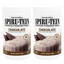 NaturesPlus SPIRU-TEIN, čokolada - 1,05 lbs, Pakiranje 2 - Rastlinsko na bazi beljakovin Shake - Non-GMO, Vegetarijanec, Gluten Free - 34 Total Servings